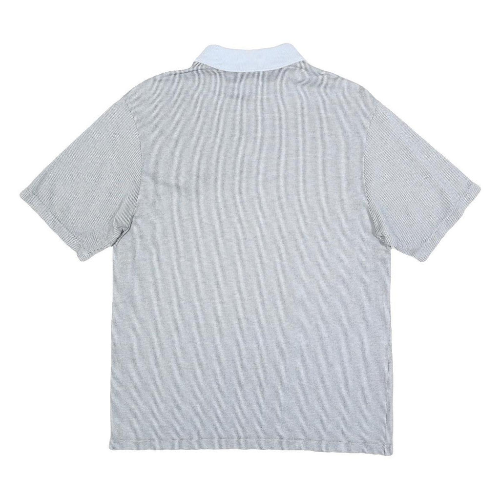 LACOSTE Mens Grey & White Short Sleeve Plain M Polo Shirt Cotton Blend Casual