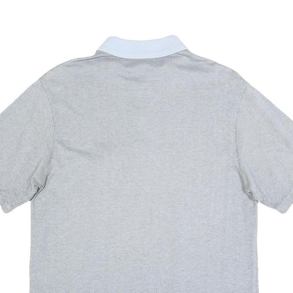 LACOSTE Mens Grey & White Short Sleeve Plain M Polo Shirt Cotton Blend Casual