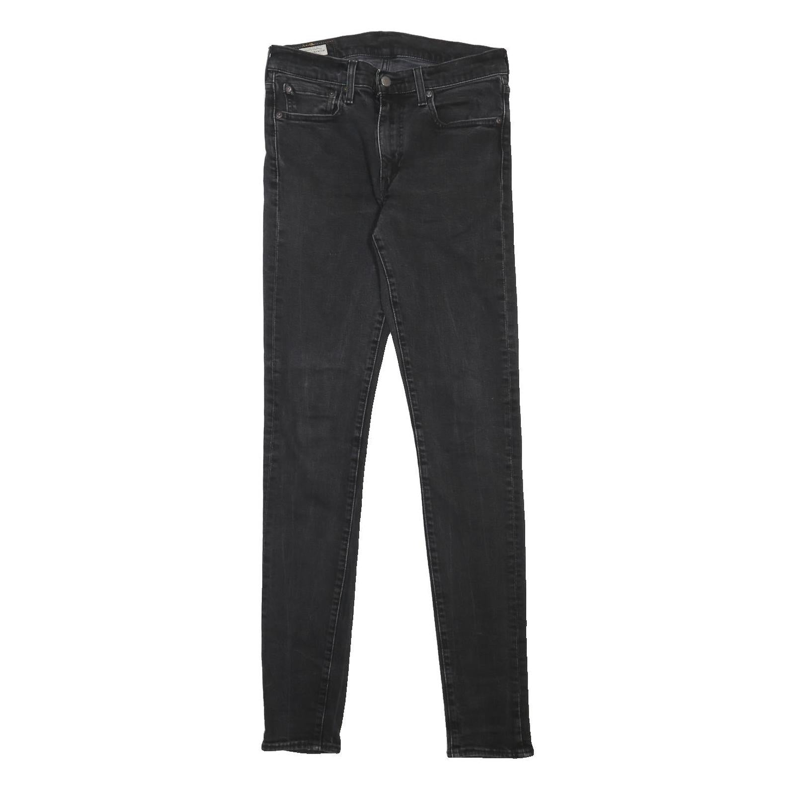 LEVI'S Big E Mens Slim Black Skinny Denim Raw W32 L36 Cotton Blend Zip Jeans
