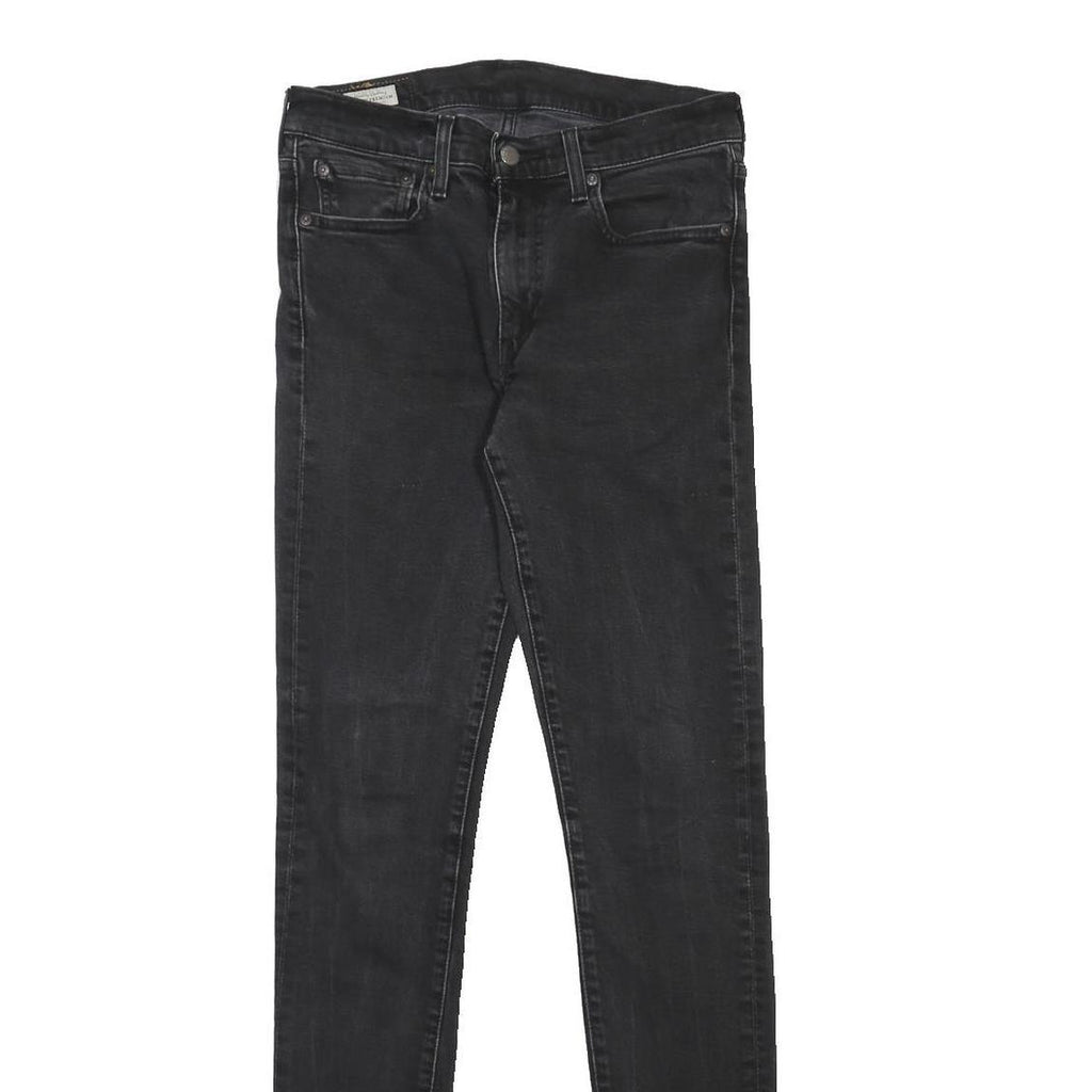 LEVI'S Big E Mens Slim Black Skinny Denim Raw W32 L36 Cotton Blend Zip Jeans