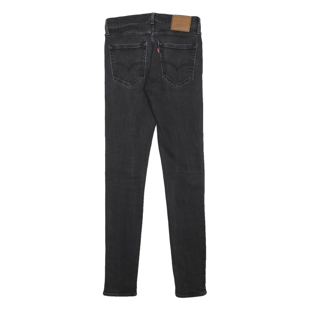 LEVI'S Big E Mens Slim Black Skinny Denim Raw W32 L36 Cotton Blend Zip Jeans