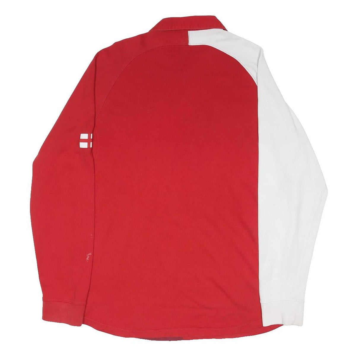 NIKE Mens Red & White England Rugby Shirt 2007/09 Long Sleeve Polo Shirt XL