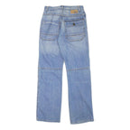 YOU Womens Regular Fit Blue Denim Rinse Wash Jeans W28 L31 Straight Leg Zip