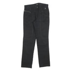 GAUDI Womens Cotton Blend Black Regular Fit Straight Leg Trousers W28 L30