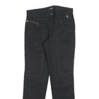 GAUDI Womens Cotton Blend Black Regular Fit Straight Leg Trousers W28 L30