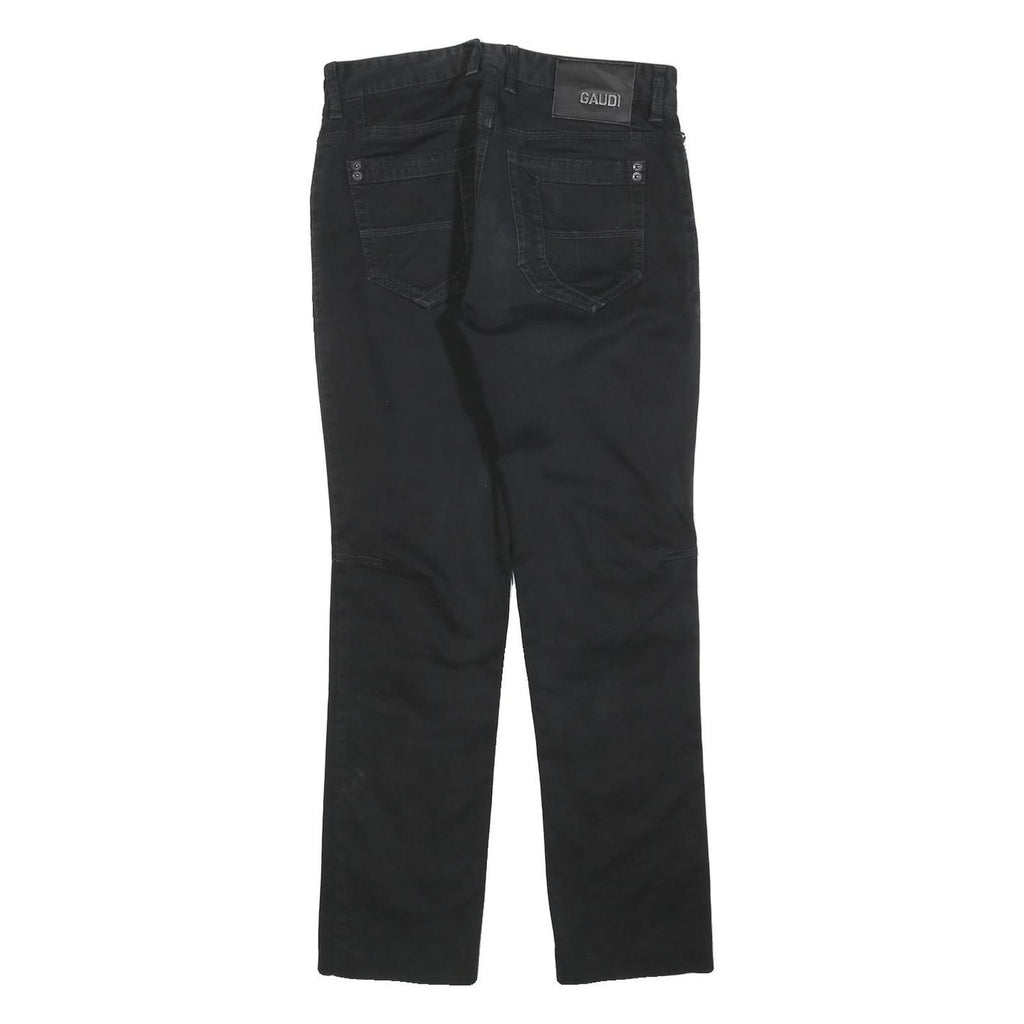 GAUDI Womens Cotton Blend Black Regular Fit Straight Leg Trousers W28 L30