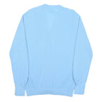 IZOD LACOSTE Womens Blue Plain V-Neck Button Up Jumper XL Acrylic Knitwear