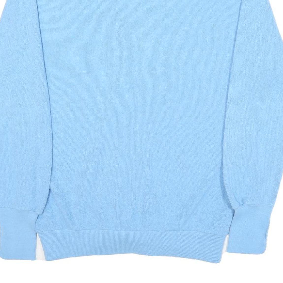 IZOD LACOSTE Womens Blue Plain V-Neck Button Up Jumper XL Acrylic Knitwear