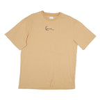 KARL KANI Mens Beige T-Shirt L Short Sleeve Crew Neck Signature Logo
