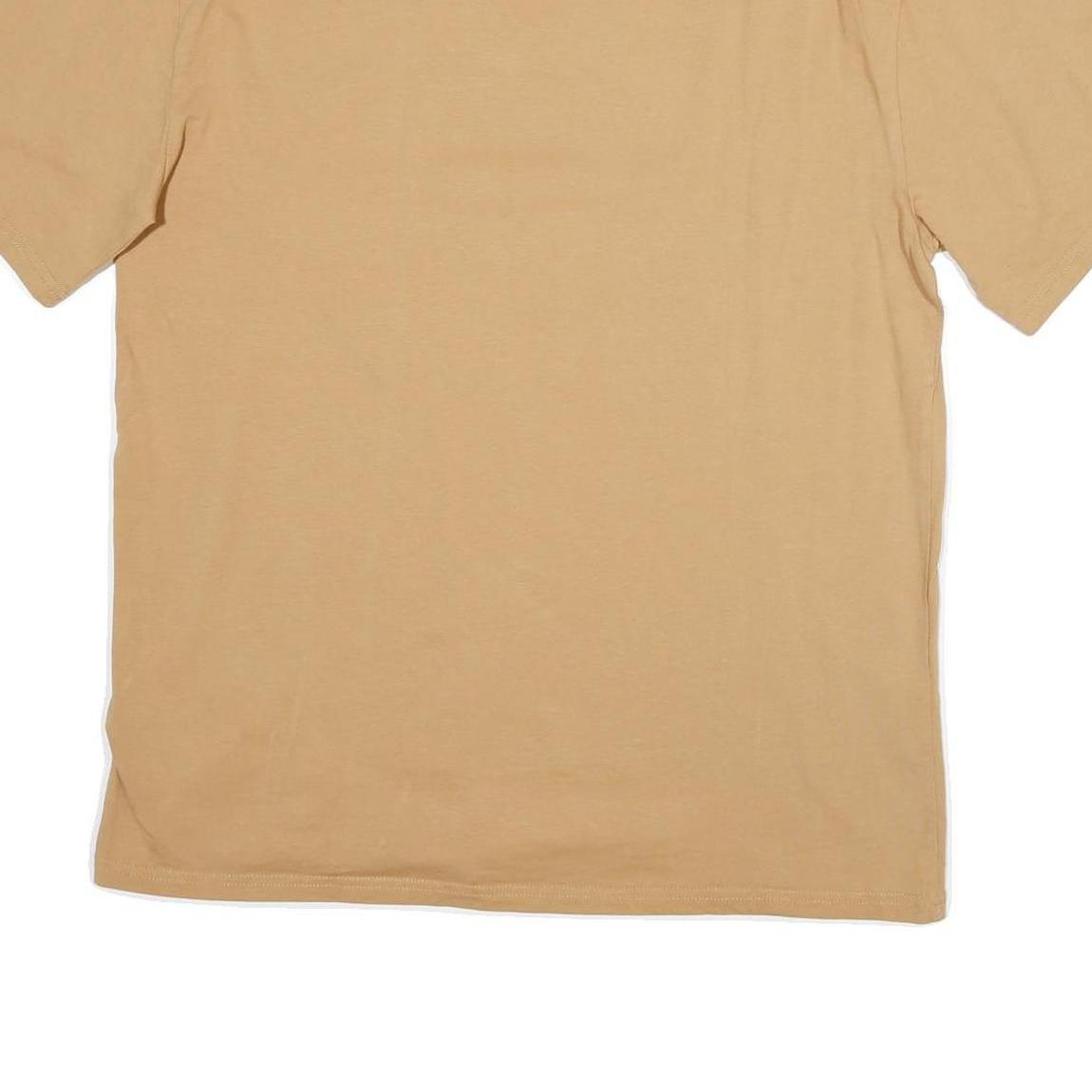 KARL KANI Mens Beige T-Shirt L Short Sleeve Crew Neck Signature Logo