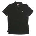LACOSTE LIVE Mens Black Short Sleeve Plain Polo Shirt M Cotton Blend