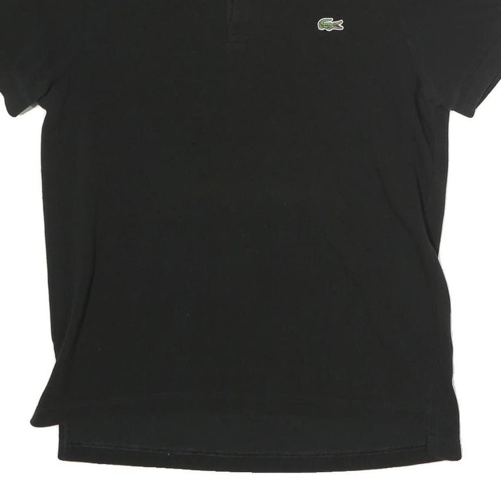 LACOSTE LIVE Mens Black Short Sleeve Plain Polo Shirt M Cotton Blend