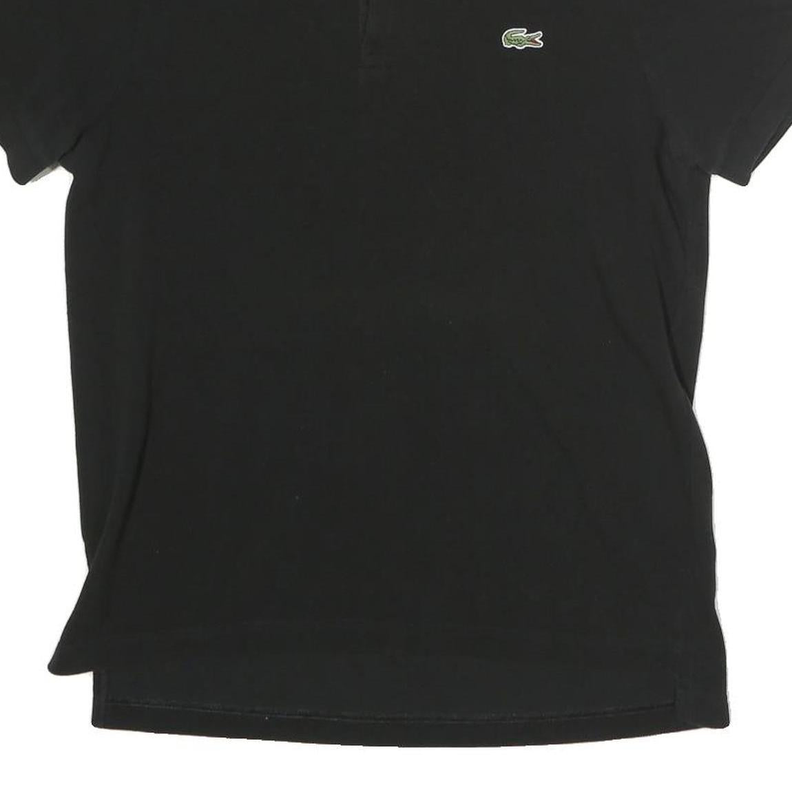 LACOSTE LIVE Mens Black Short Sleeve Plain Polo Shirt M Cotton Blend