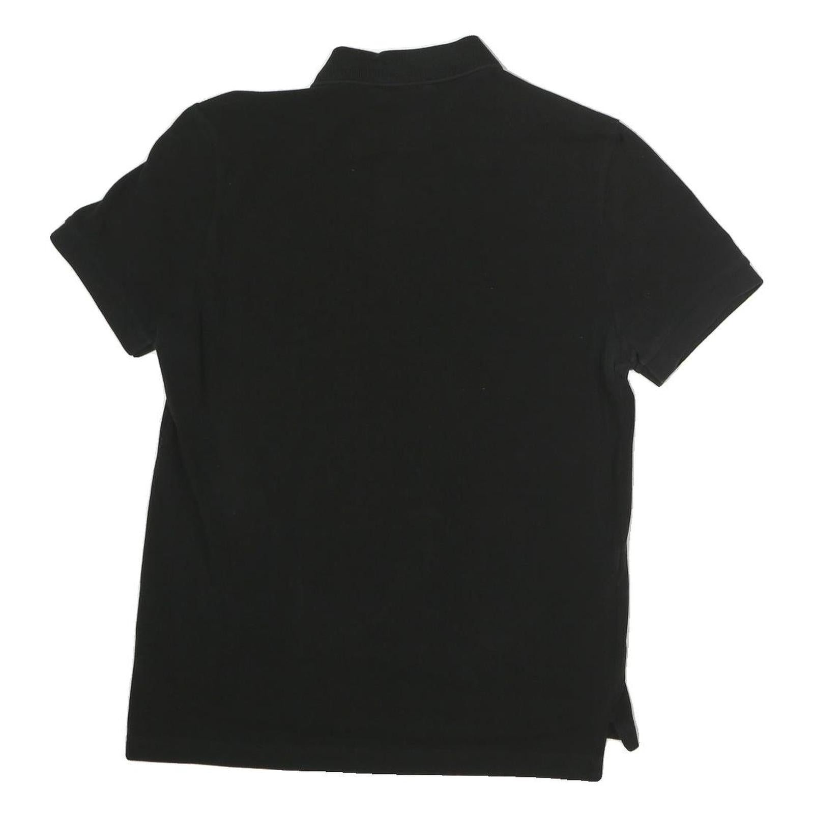 LACOSTE LIVE Mens Black Short Sleeve Plain Polo Shirt M Cotton Blend