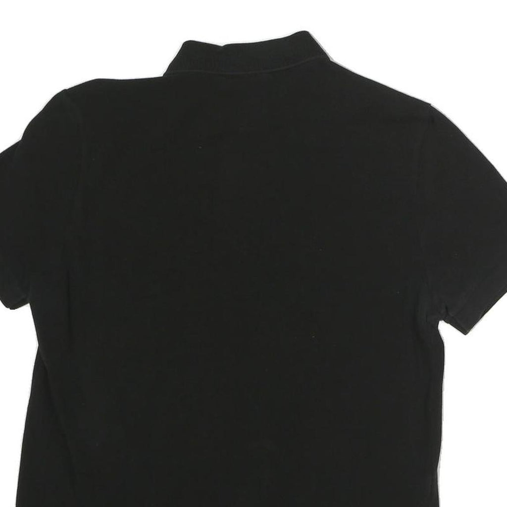 LACOSTE LIVE Mens Black Short Sleeve Plain Polo Shirt M Cotton Blend