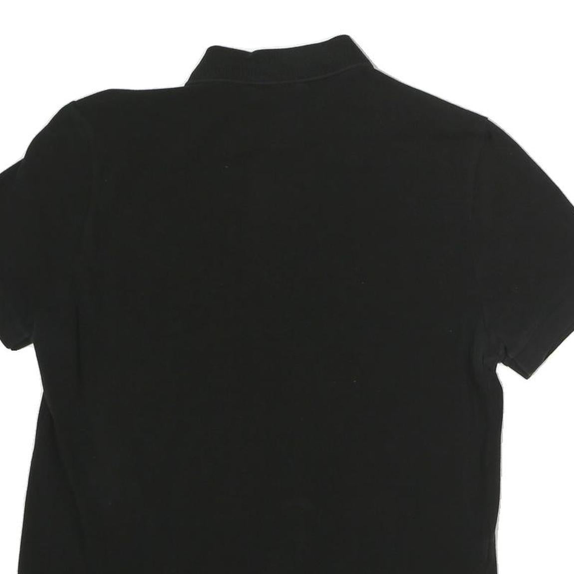 LACOSTE LIVE Mens Black Short Sleeve Plain Polo Shirt M Cotton Blend