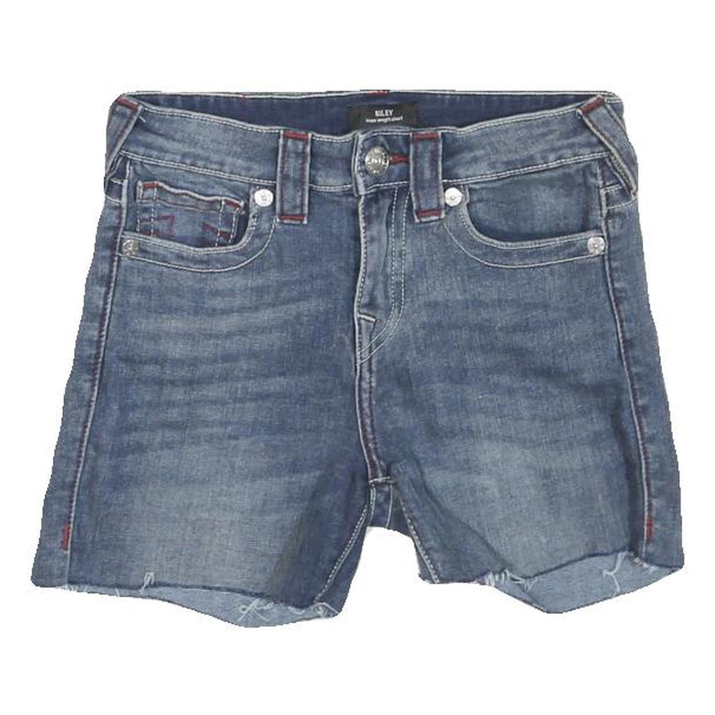 TRUE RELIGION Womens Denim Blue Casual Shorts XS W26 Stylish Relaxed Fit
