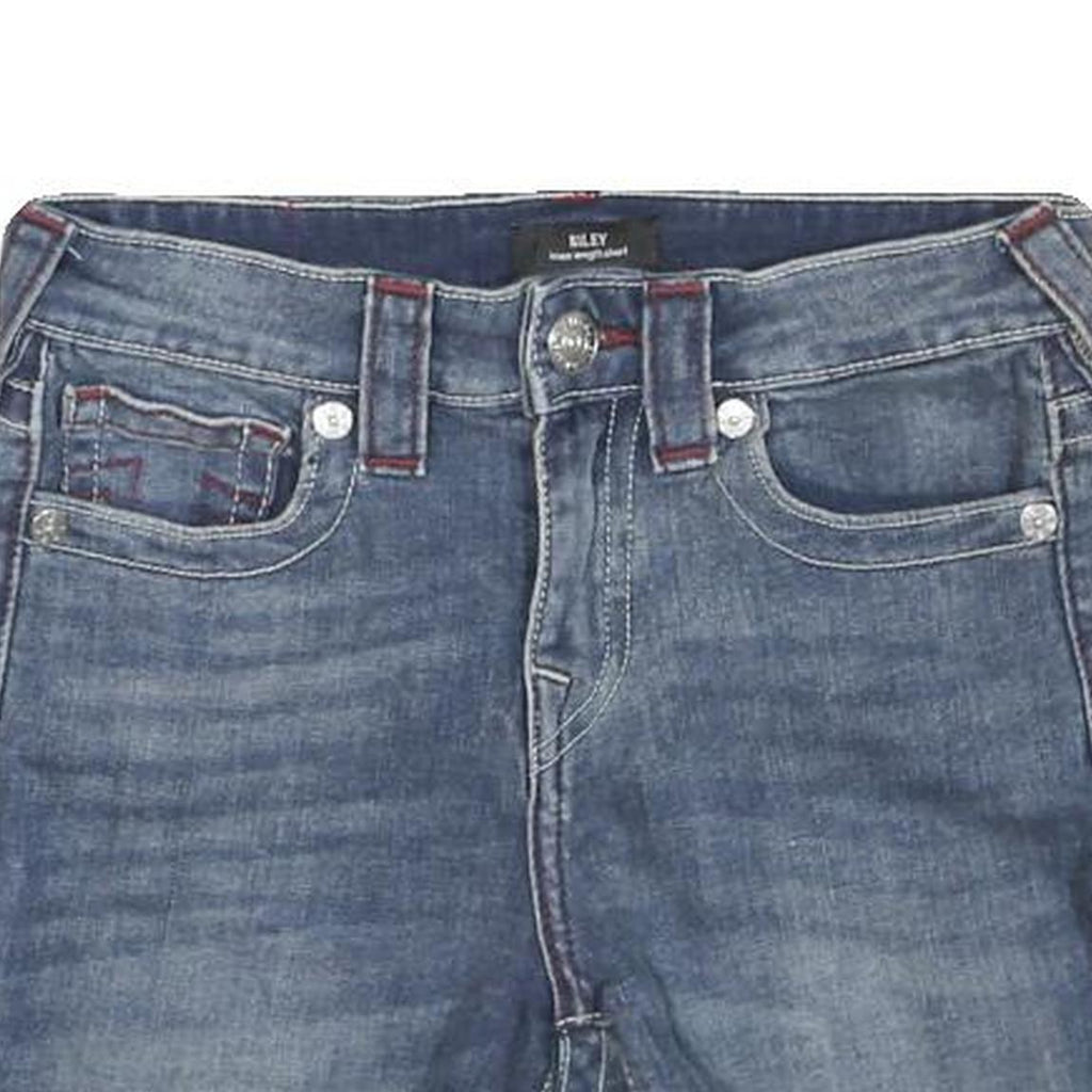 TRUE RELIGION Womens Denim Blue Casual Shorts XS W26 Stylish Relaxed Fit