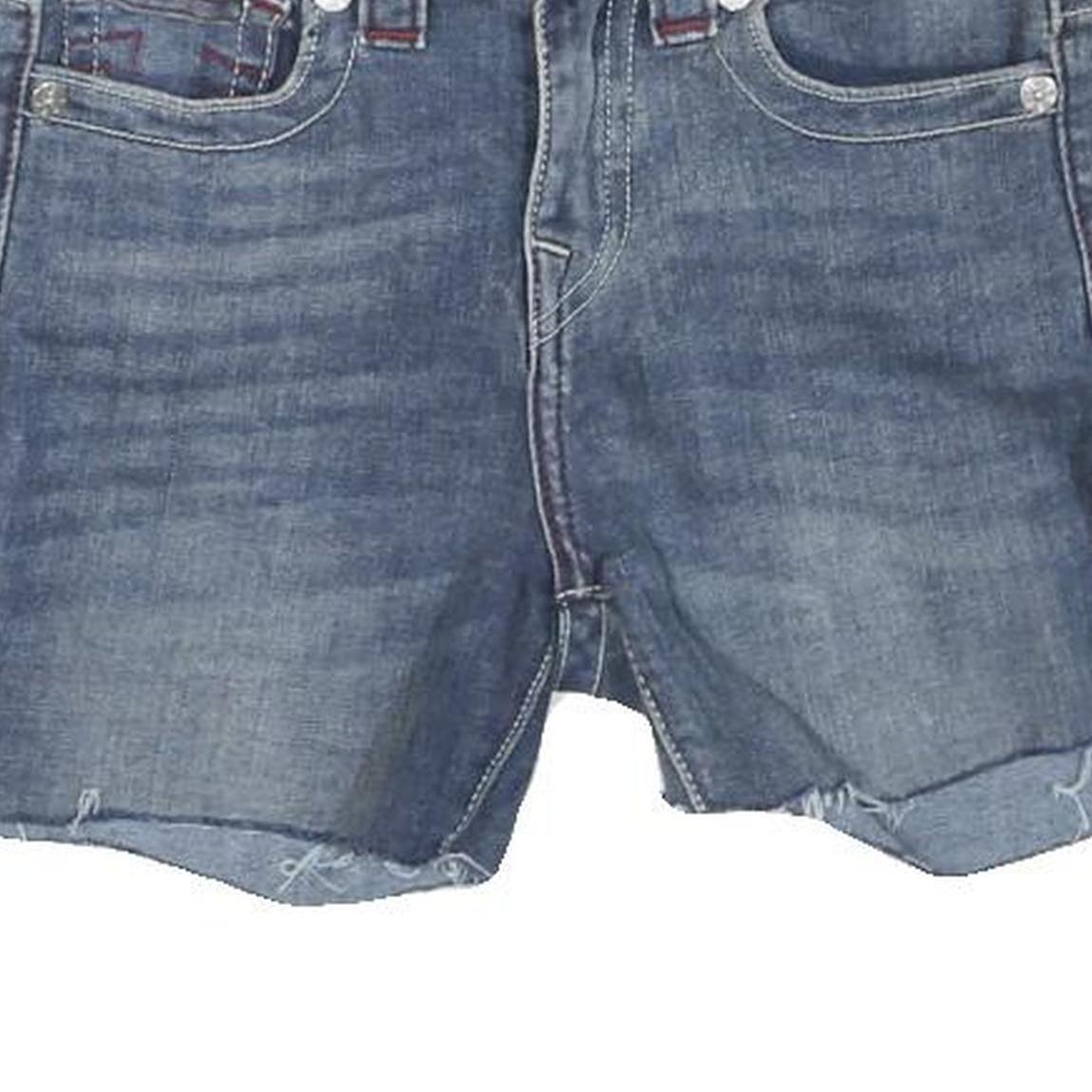 TRUE RELIGION Womens Denim Blue Casual Shorts XS W26 Stylish Relaxed Fit