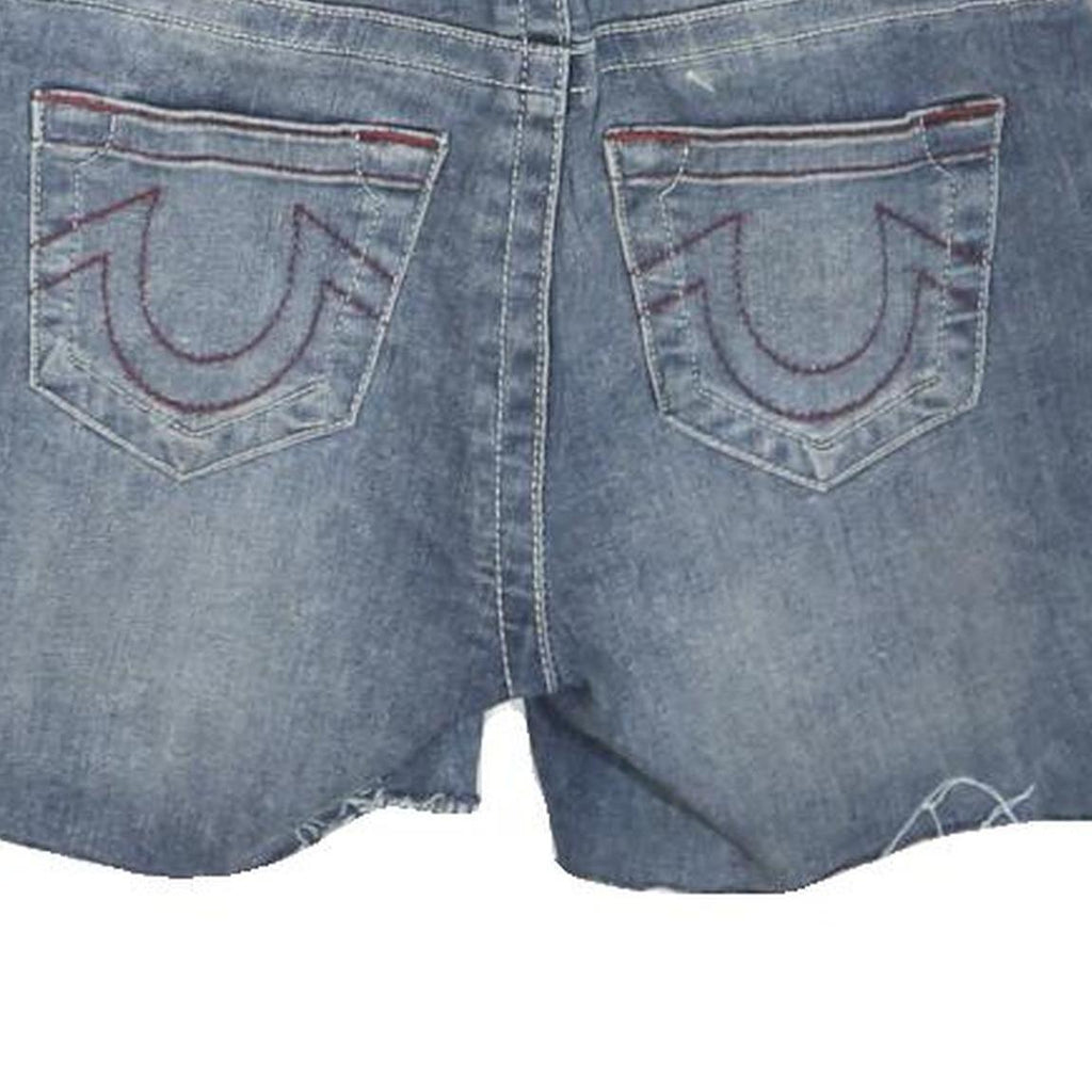 TRUE RELIGION Womens Denim Blue Casual Shorts XS W26 Stylish Relaxed Fit