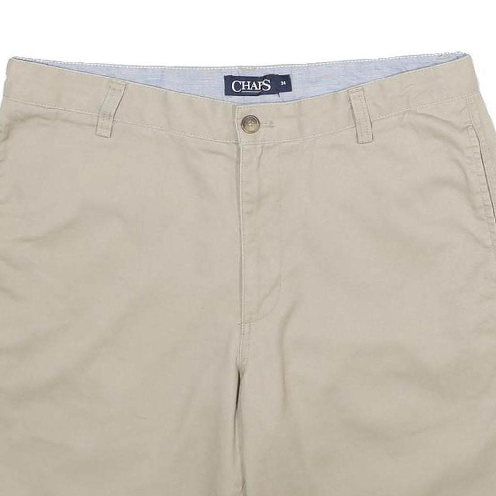 CHAPS Mens Shorts Beige Casual Plain L W34 Classic Cotton Summer