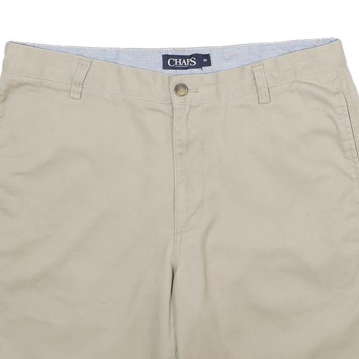 CHAPS Mens Shorts Beige Casual Plain L W34 Classic Cotton Summer