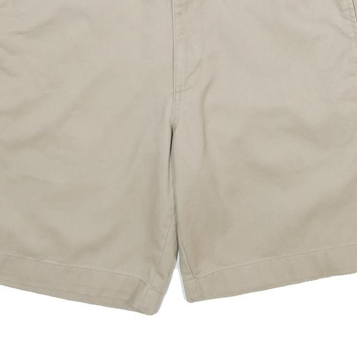 CHAPS Mens Shorts Beige Casual Plain L W34 Classic Cotton Summer