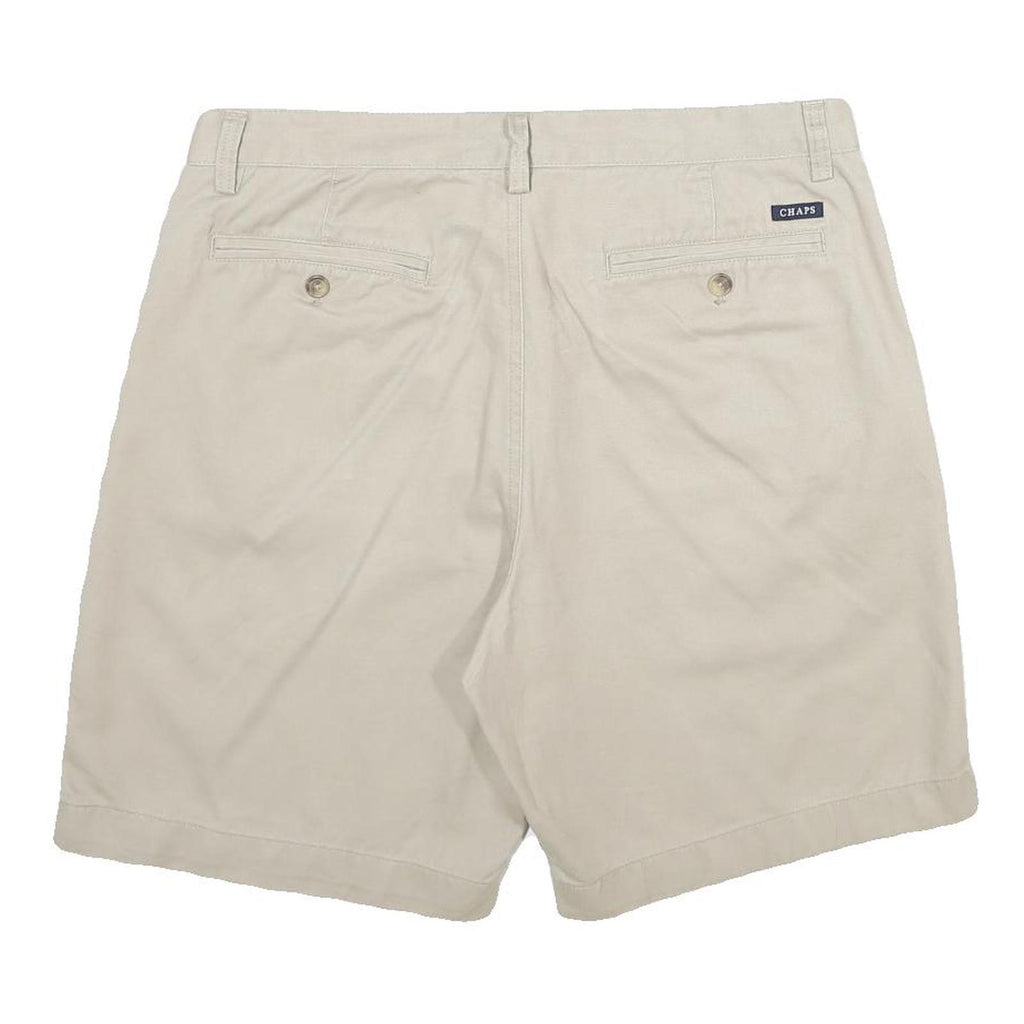 CHAPS Mens Shorts Beige Casual Plain L W34 Classic Cotton Summer