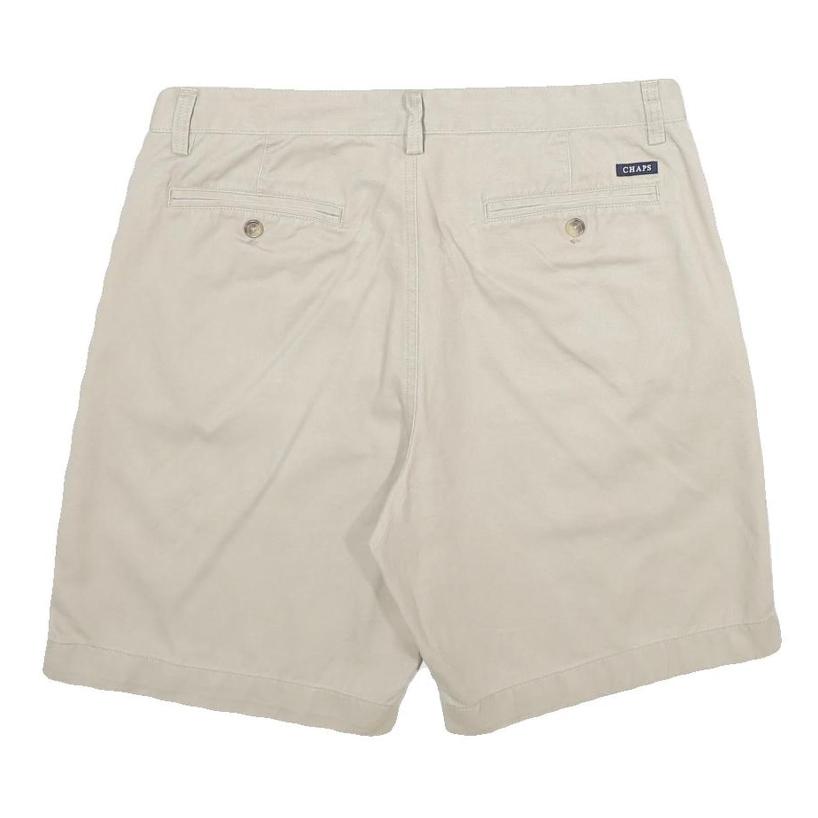 CHAPS Mens Shorts Beige Casual Plain L W34 Classic Cotton Summer