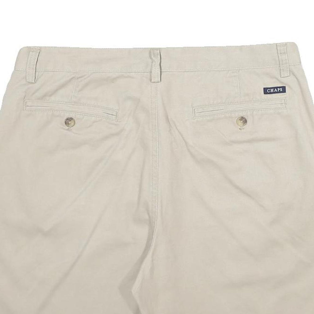 CHAPS Mens Shorts Beige Casual Plain L W34 Classic Cotton Summer