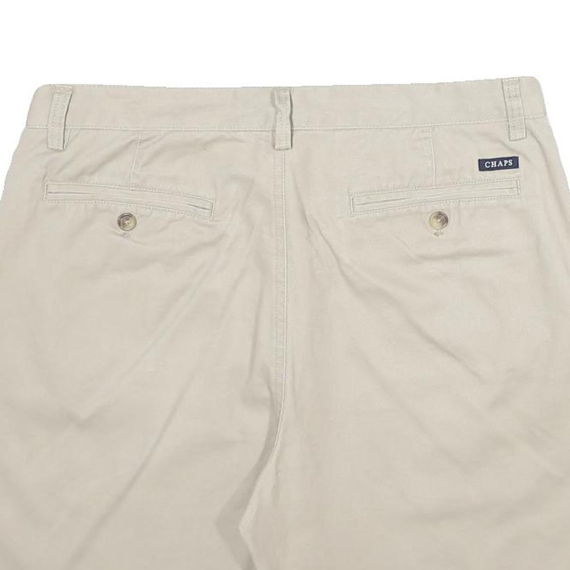 CHAPS Mens Shorts Beige Casual Plain L W34 Classic Cotton Summer
