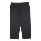 DICKIES Mens Cotton Blend Black Relaxed Straight Trousers W42 L30 Workwear Zip