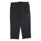 DICKIES Mens Cotton Blend Black Relaxed Straight Trousers W42 L30 Workwear Zip