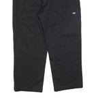 DICKIES Mens Cotton Blend Black Relaxed Straight Trousers W42 L30 Workwear Zip