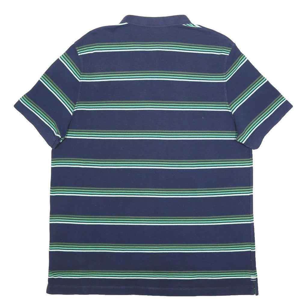 CANTERBURY Mens Navy Green Striped IRFU Cotton Blend Polo Shirt 2XL Rugby