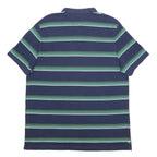 CANTERBURY Mens Navy Green Striped IRFU Cotton Blend Polo Shirt 2XL Rugby
