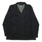 DICKIES Womens Black Workwear Polyester Blend Jacket L Zip Plain Durable Casual