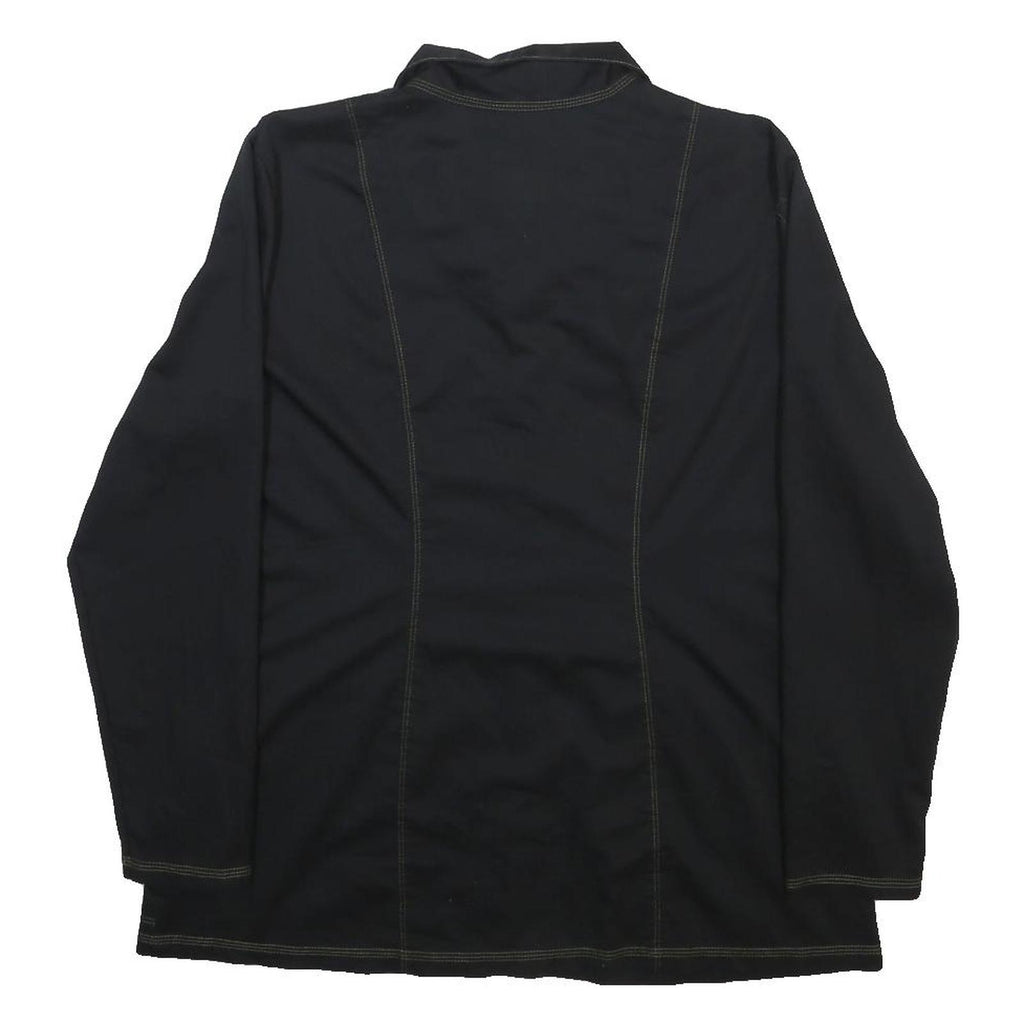 DICKIES Womens Black Workwear Polyester Blend Jacket L Zip Plain Durable Casual