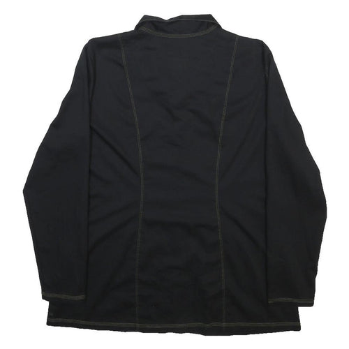 DICKIES Womens Black Workwear Polyester Blend Jacket L Zip Plain Durable Casual