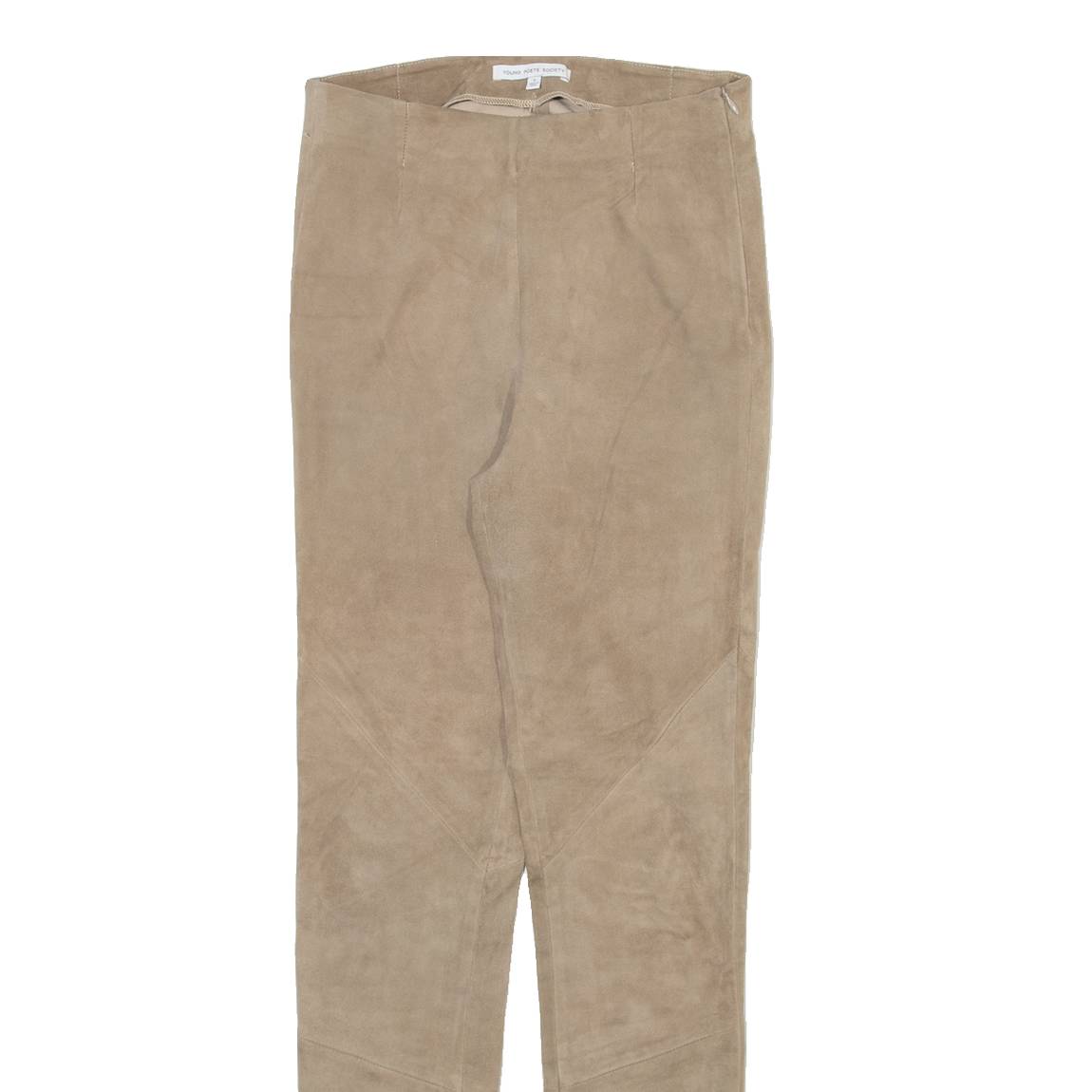 YOUNG POETS SOCIETY Womens Leather Trousers Beige Slim Skinny W24 L28