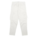 ZARA Mens White Cotton Blend Regular Cargo Trousers W30 L30 Utility Pockets Zip