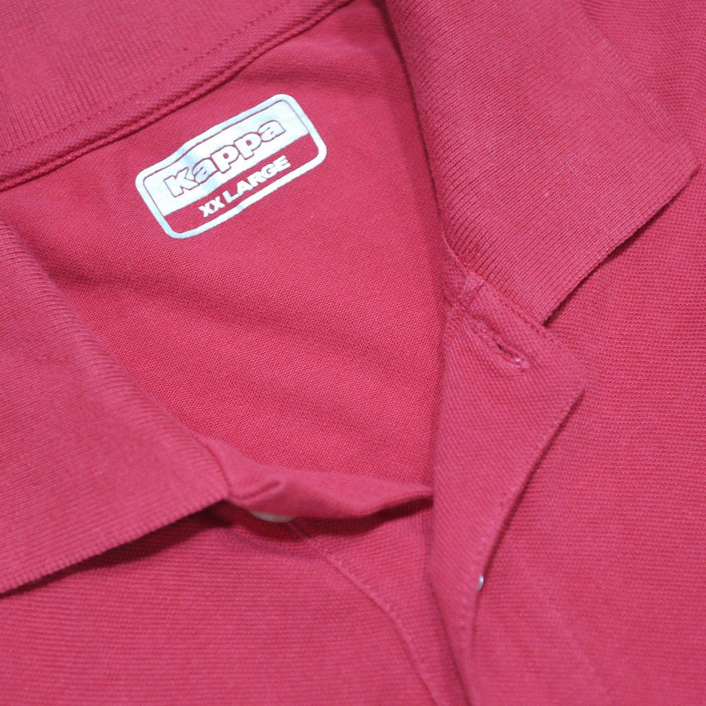 KAPPA Mens Red Short Sleeve Plain 2XL Cotton Blend Polo Shirt Classic Fit