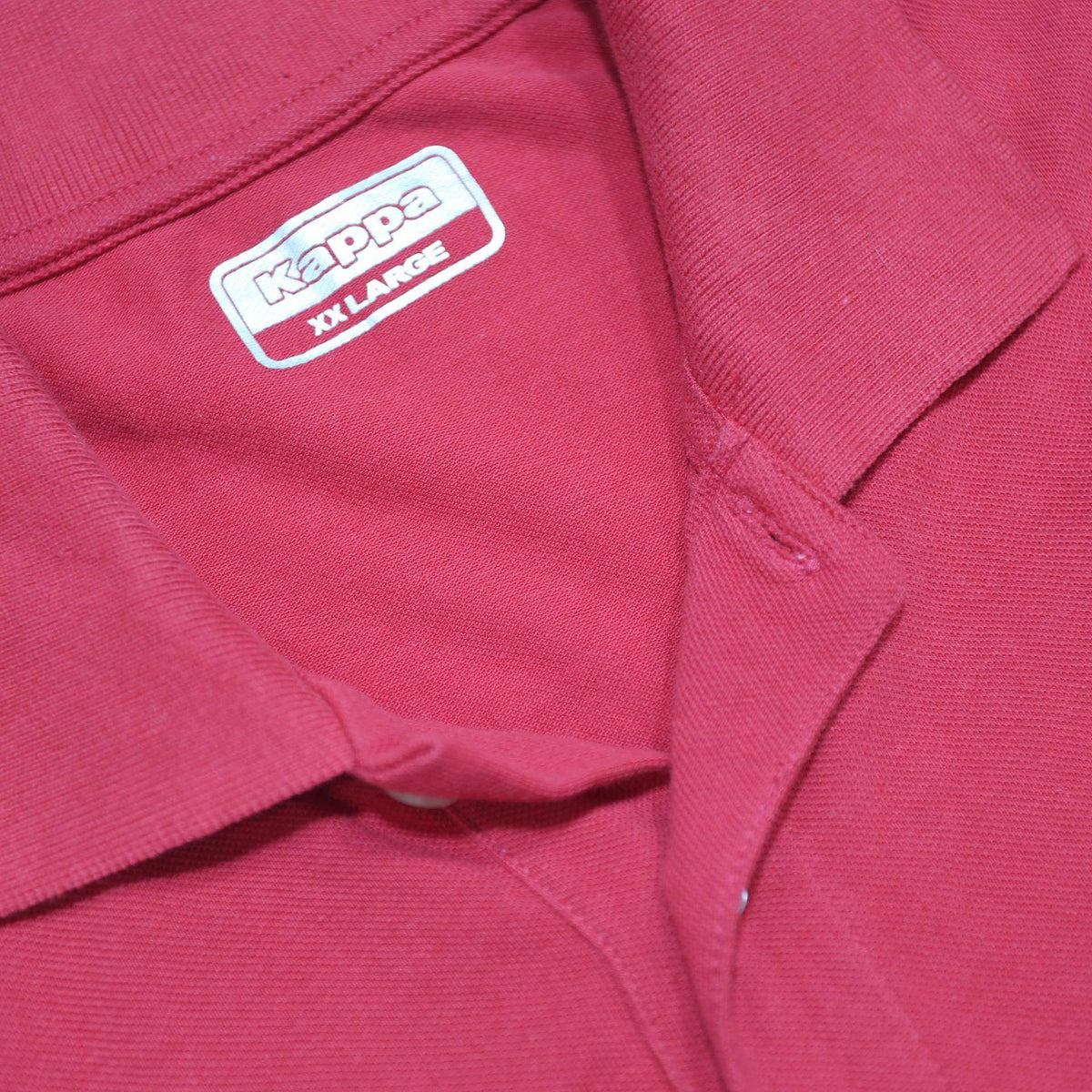 KAPPA Mens Red Short Sleeve Plain 2XL Cotton Blend Polo Shirt Classic Fit