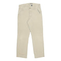 CARHARTT Mens Relaxed Beige Cotton Blend Trousers W32 L27 Workwear Zip Closure