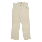 CARHARTT Mens Relaxed Beige Cotton Blend Trousers W32 L27 Workwear Zip Closure
