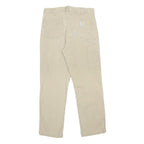 CARHARTT Mens Relaxed Beige Cotton Blend Trousers W32 L27 Workwear Zip Closure