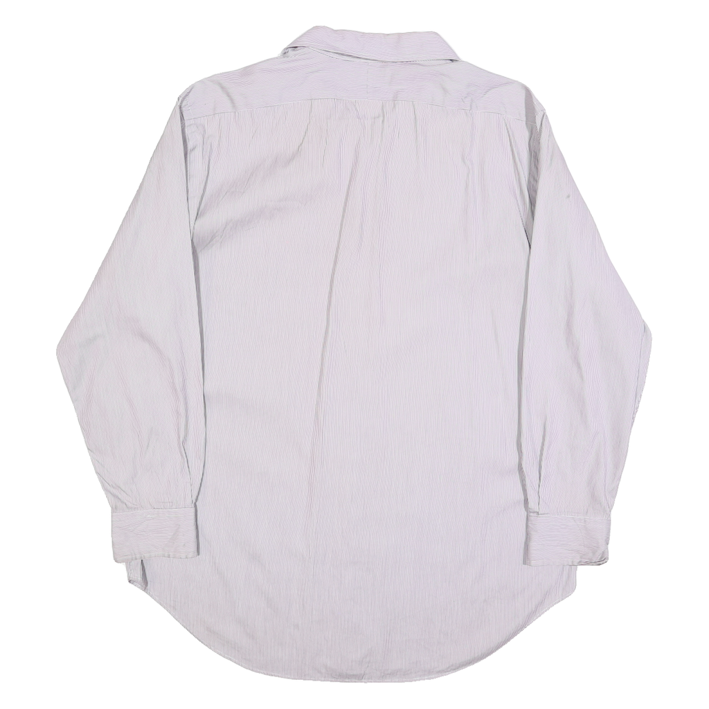 RALPH LAUREN Mens White & Pink Stripe Shirt L Classic Fit Cotton Long Sleeve