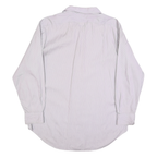 RALPH LAUREN Mens White & Pink Stripe Shirt L Classic Fit Cotton Long Sleeve