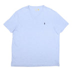 POLO RALPH LAUREN Mens Blue V-Neck Cotton T-Shirt XL Classic