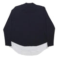 TED BAKER Womens Navy & White Plain Pullover Crew Neck Basic Knit M Layered Look